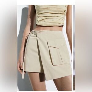 Zara Beige Wrap Skirt